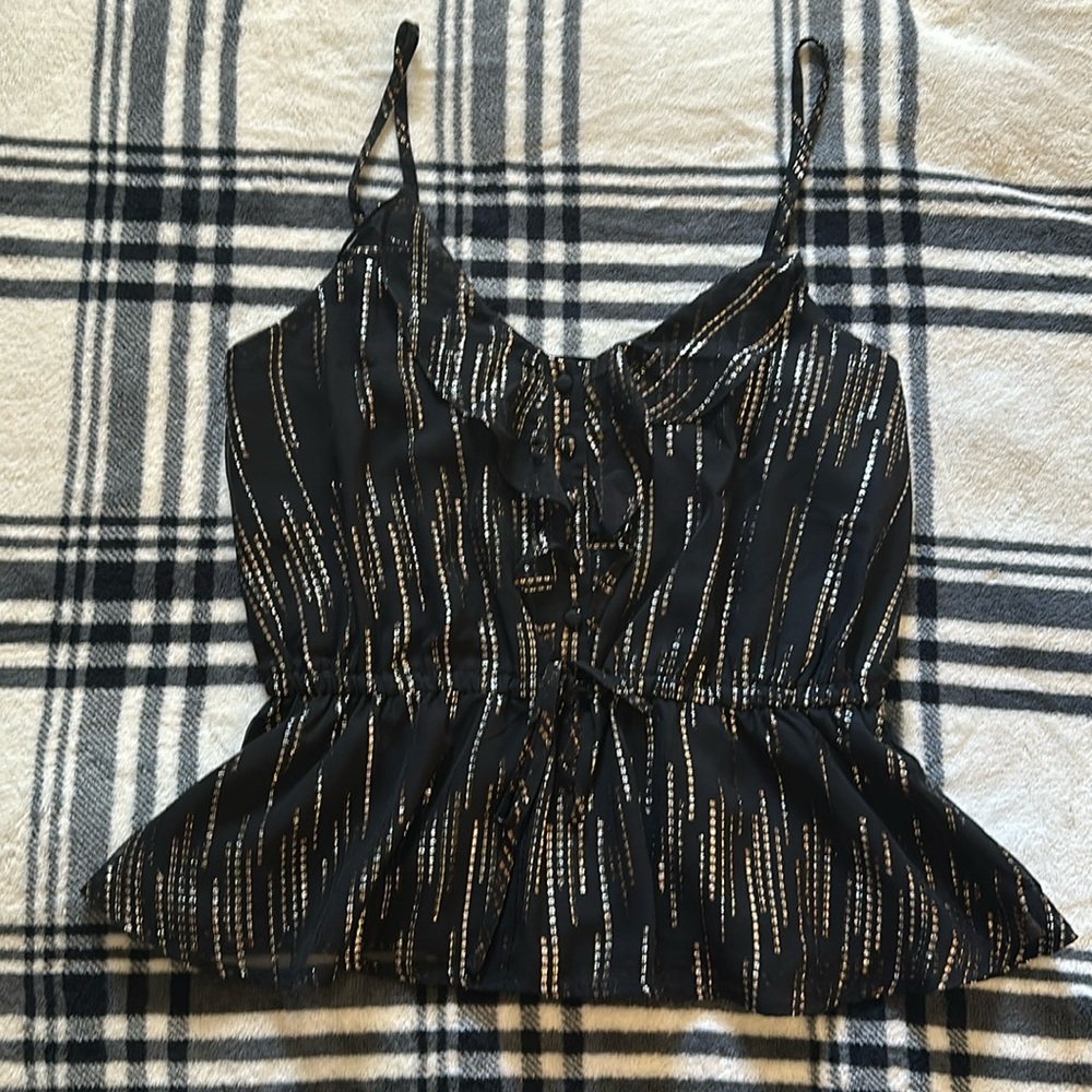 Express metallic gold silver black dressy tank adjustable strap size small NWT